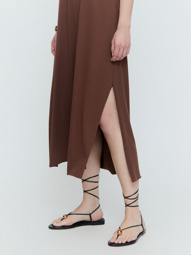 VESTIDO ESTAMPADO Marron