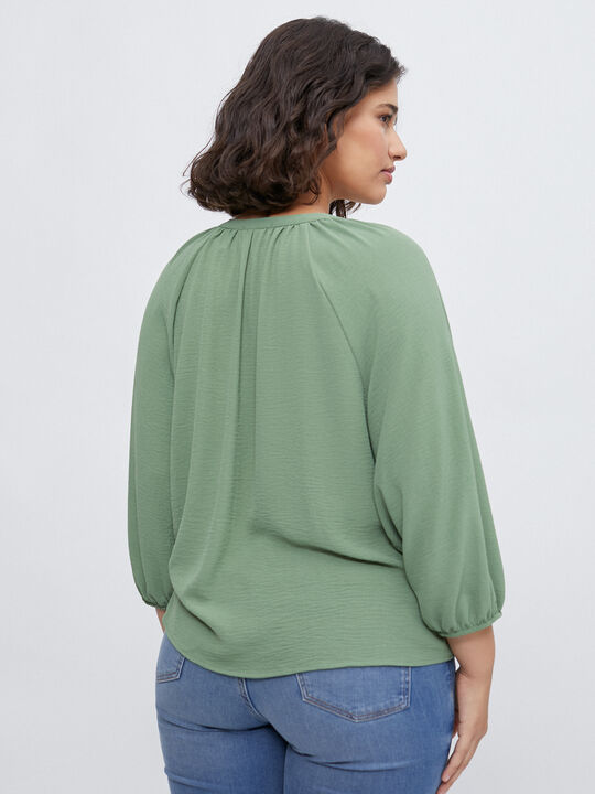 BLUSA MANGA ABULLONADA Verde Viridian image number null