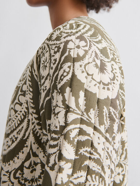 CHAQUETA ACOLCHADA PRINT Kaki image number null