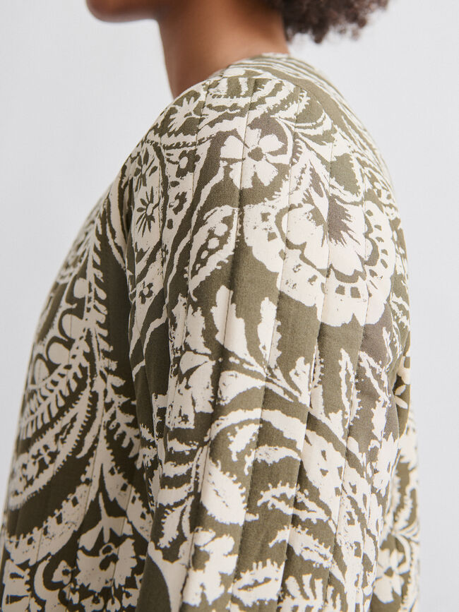 CHAQUETA ACOLCHADA PRINT Kaki