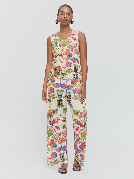 PANTALON ESTAMPADO Crudo image number null
