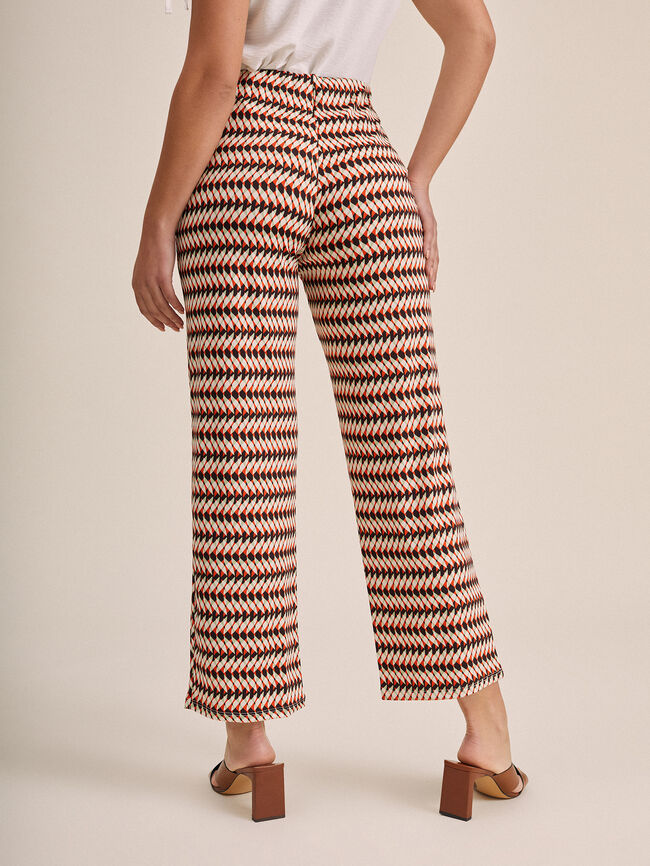 Pantalon flare estampado Crudo
