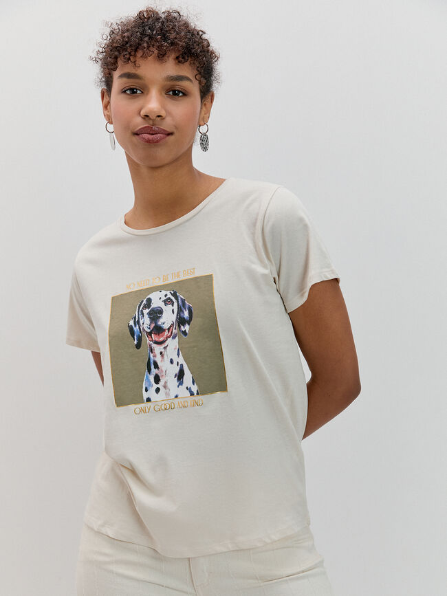 CAMISETA DALMATA ALEGRE Beige