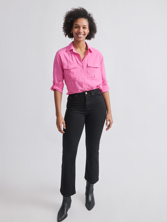 CAMISA MANGA LARGA Rosa Colorete