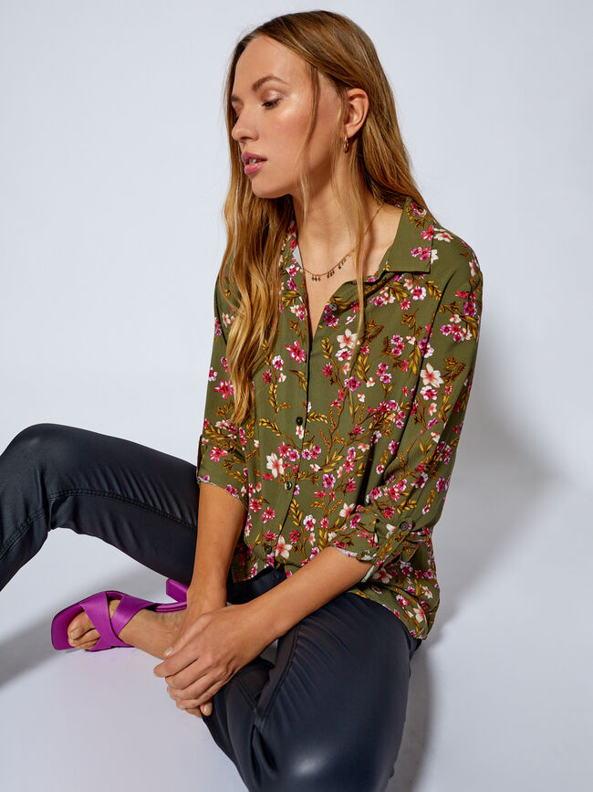 blusa visco print Kaki