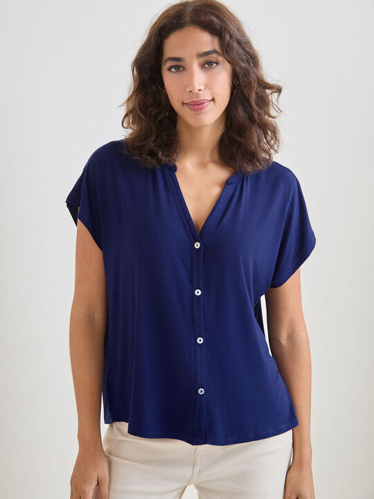 CAMISETA CUELLO POLO Azul Noche image number null