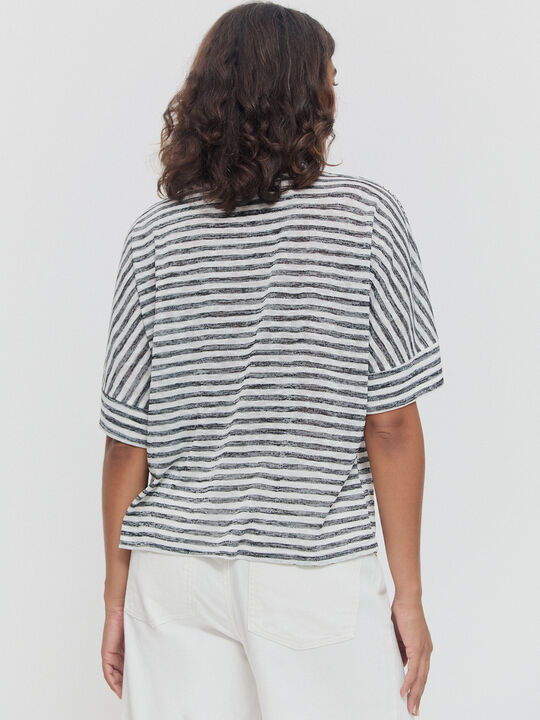 CAMISETA RAYAS Negro image number null