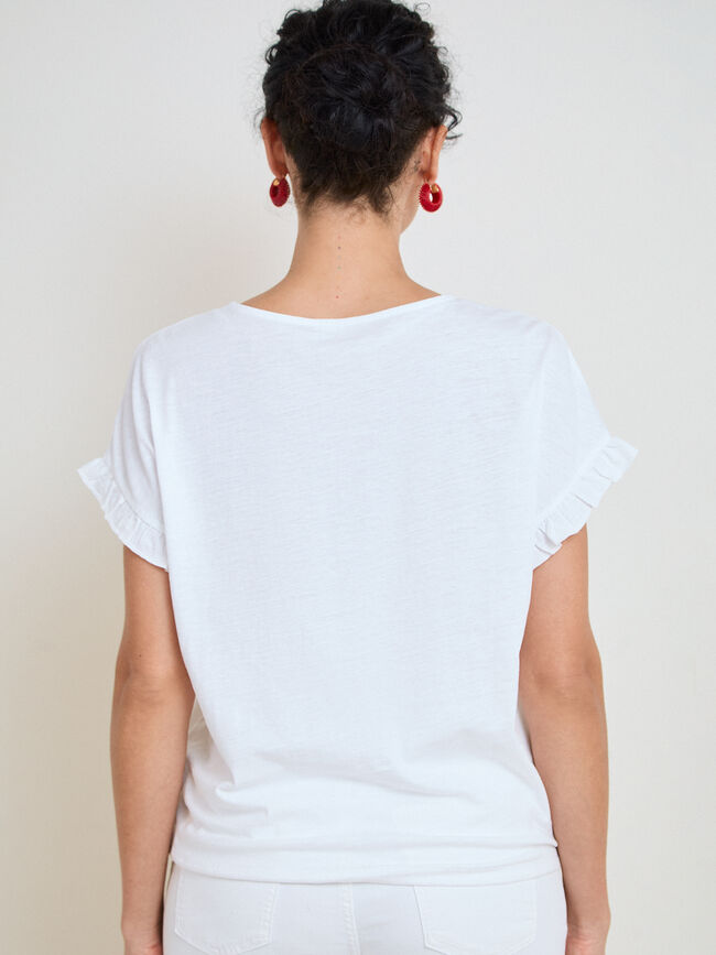 CAMISETA DETALLE LAZADA Blanco Optico