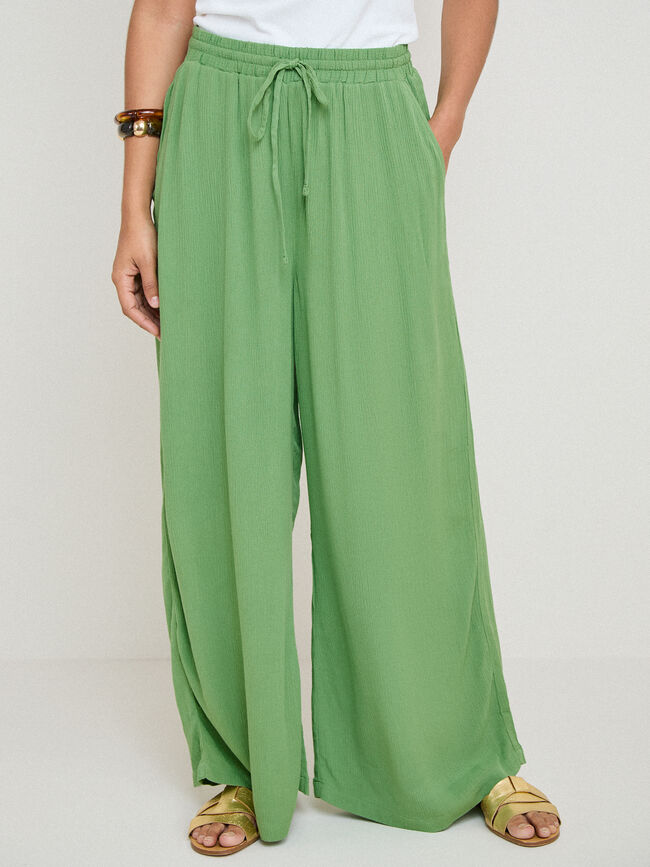 PANTALON  CULOTTE FLUIDO Hoja