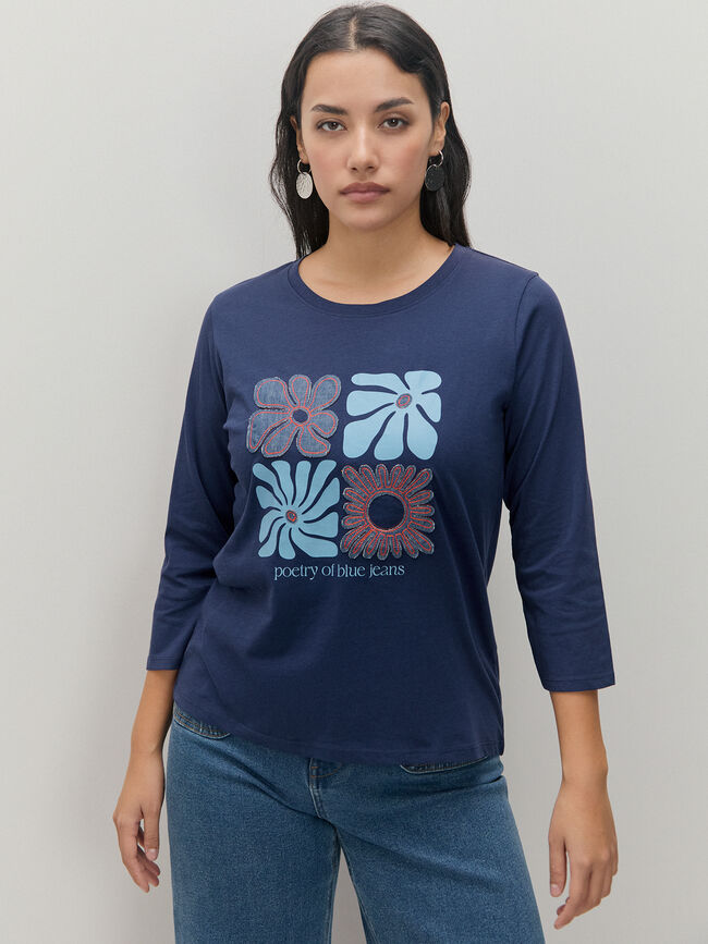 CAMISETA PARCHES Azul Noche