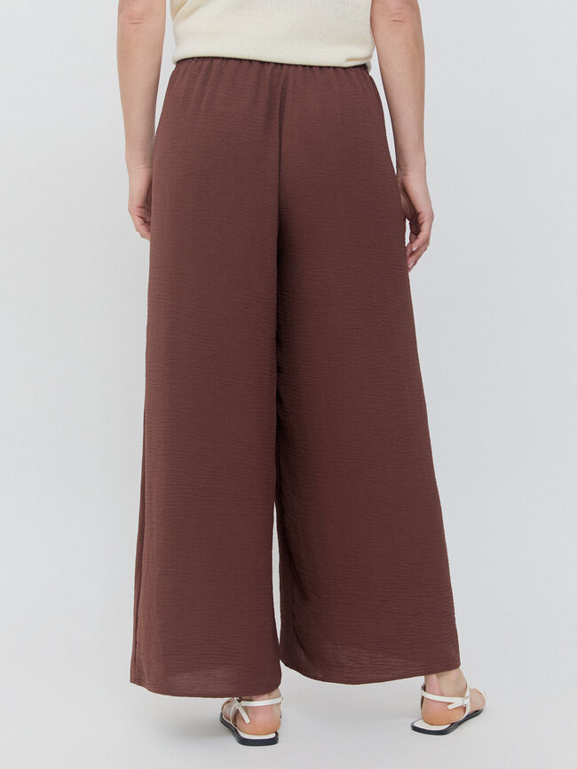PANTALON ANCHO FLUIDO Marron Medio