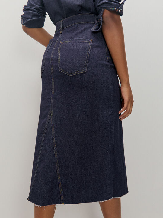 FALDA MIDI VAQUERA Rinse Wash image number null