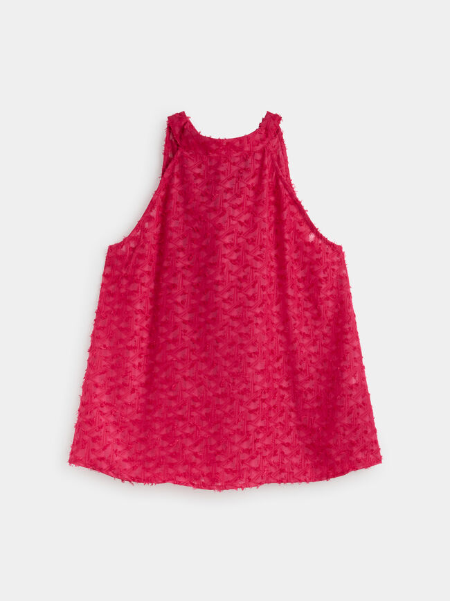 TOP HALTER TEXTURA Fucsia