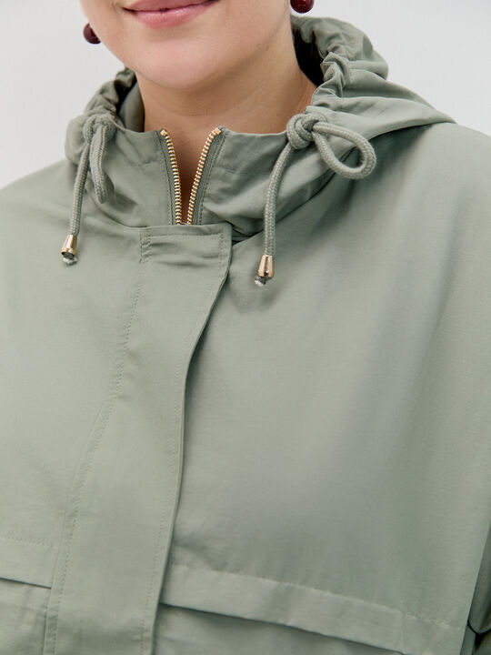 PARKA B&Aacute;SICA CAPUCHA kaki oscuro image number null