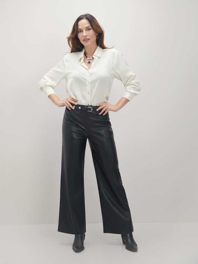 PANTALON POLIPIEL RECTO Negro