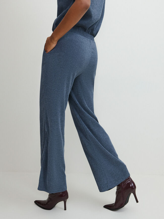 PANTAL&Oacute;N CRINKLE MINI FLARE Indigo