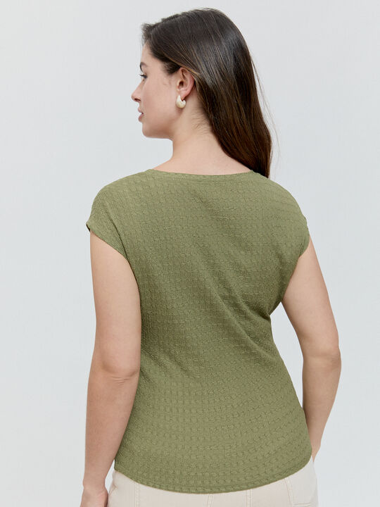 CAMISETA FRUNCES CINTURA Kaki image number null