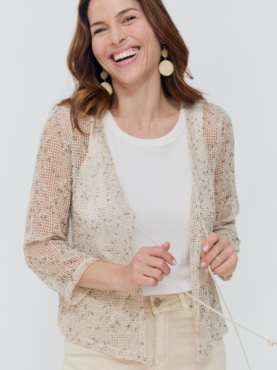 CHAQUETA REJILLA Crudo image number null
