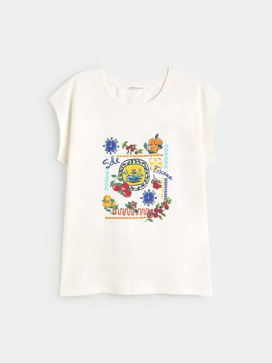 CAMISETA VERANEO TOSCANA Blanco Hueso image number null