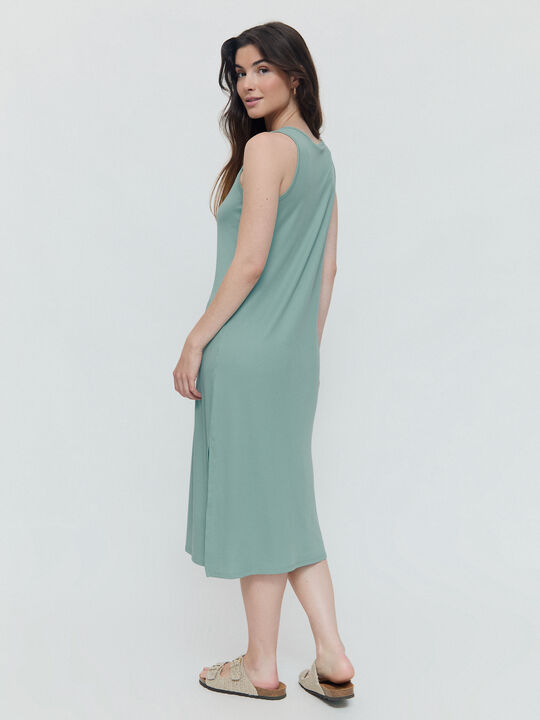 VESTIDO RAYAS Vintage Blue image number null