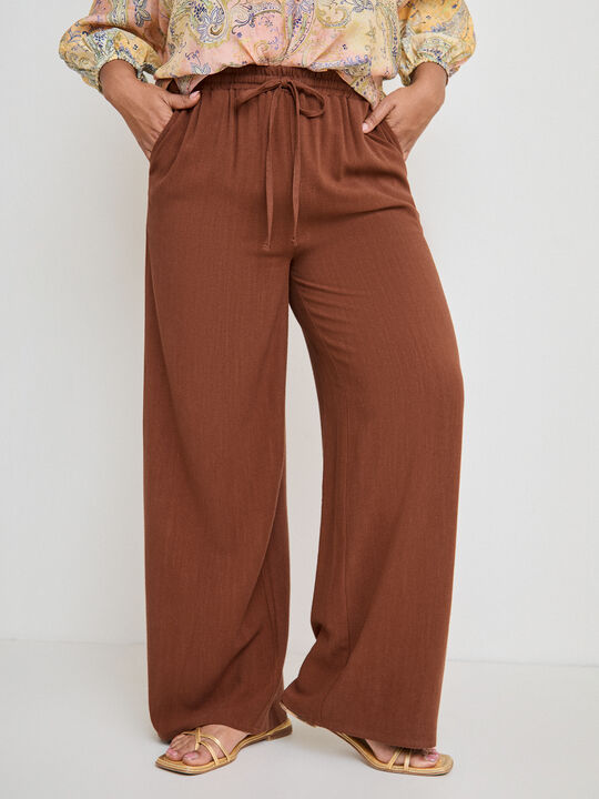 PANTAL&Oacute;N R&Uacute;STICO LARGO Trufa image number null