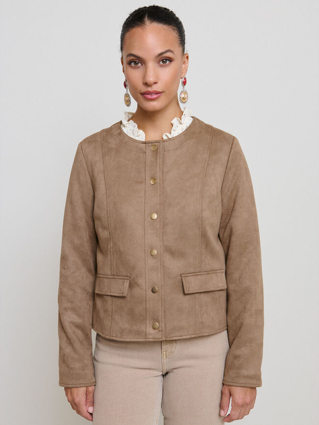 CHAQUETA ENTALLADA ANTELINA Trufa 2