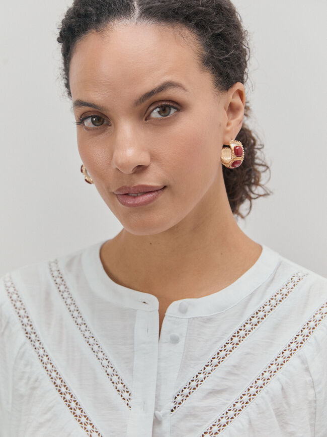 BLUSA CANESÚ PUNTILLA Blanco Optico