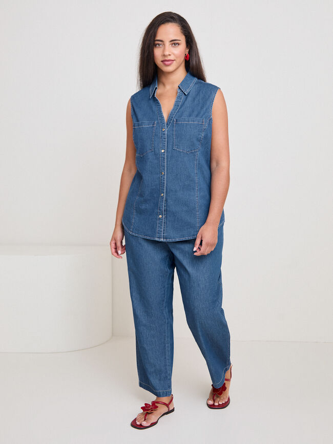 CAMISA VAQUERA SIN MANGAS Dark blue