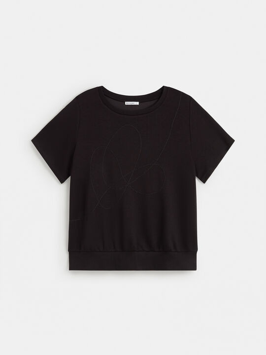 CAMISETA DETALLE CORD&Oacute;N Negro image number null