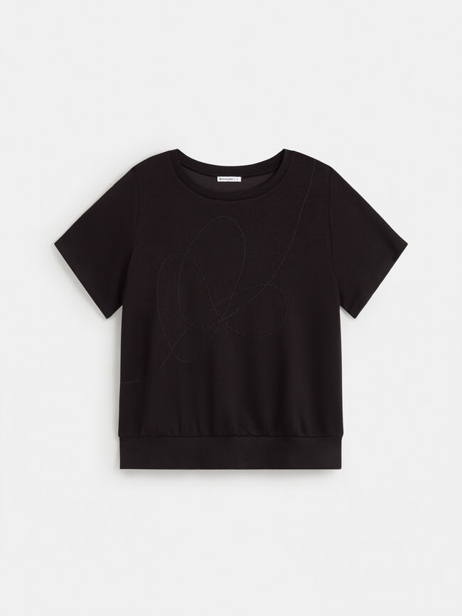 CAMISETA DETALLE CORD&Oacute;N Negro