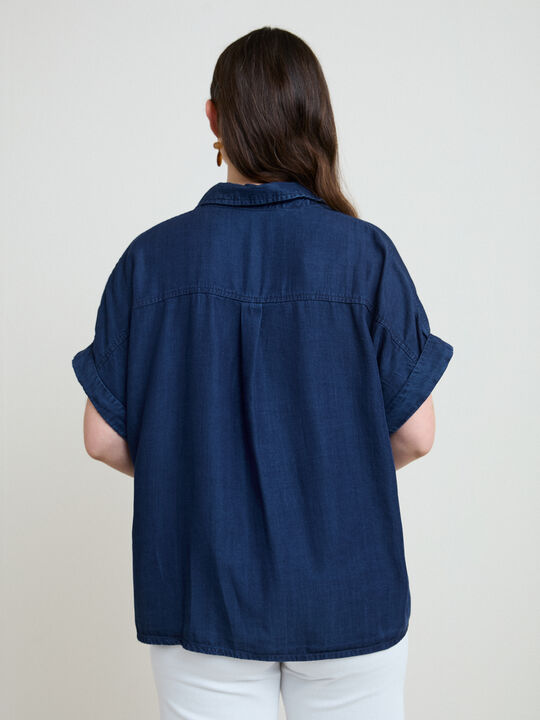 BLUSA FLUIDA INDIGO Azul Marino image number null