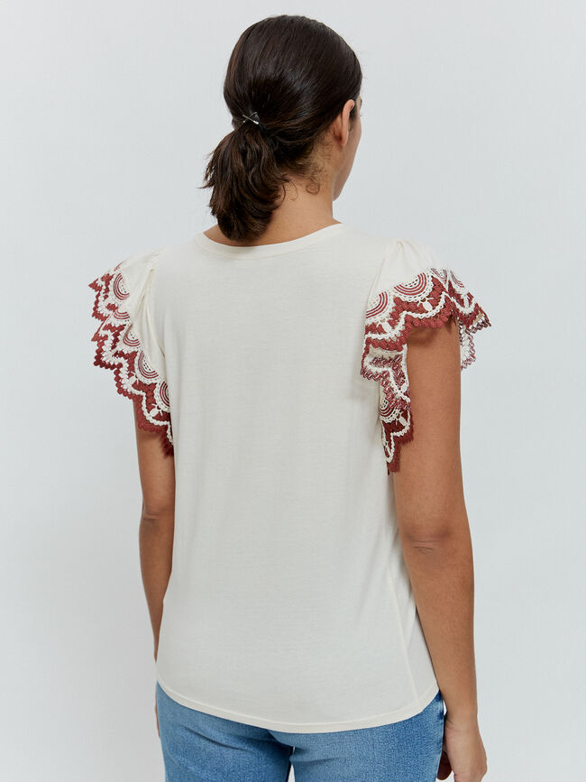 CAMISETA FORNITURA CONTRASTE Blanco Hueso
