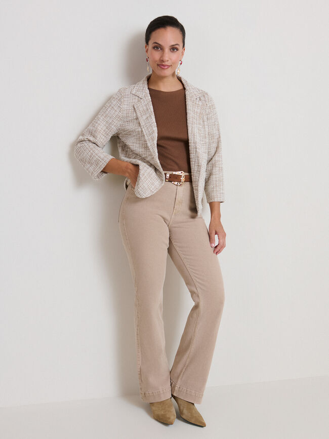 BLAZER DETALLE FLECOS Crudo