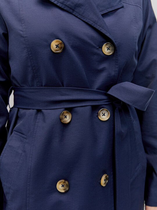 GABARDINA LARGA BOTONES Azul Marino image number null