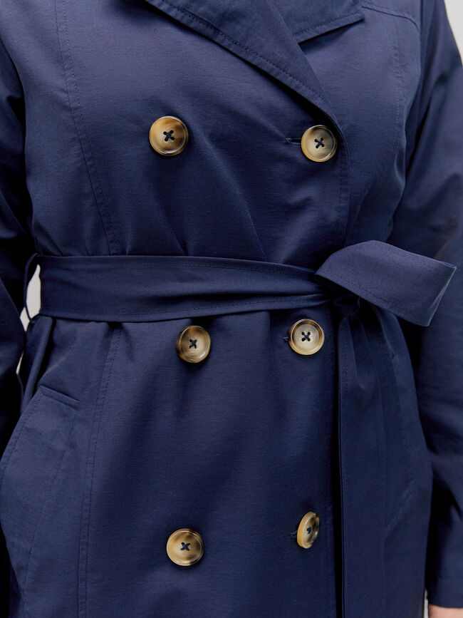 GABARDINA LARGA BOTONES Azul Marino