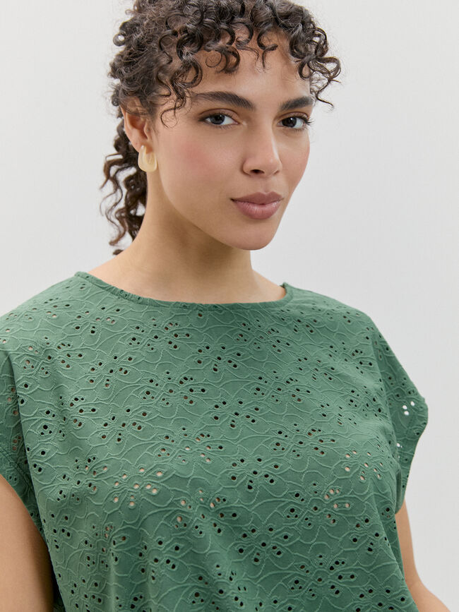 CAMISETA EYELET SISADA Verde Pino