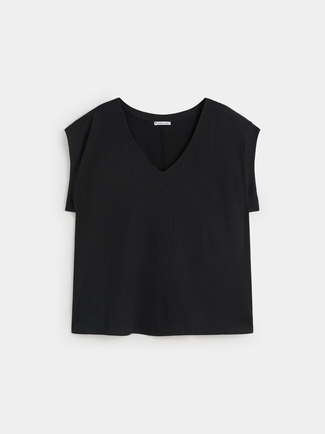 CAMISETA TEXTURA ESTAMPADA Negro