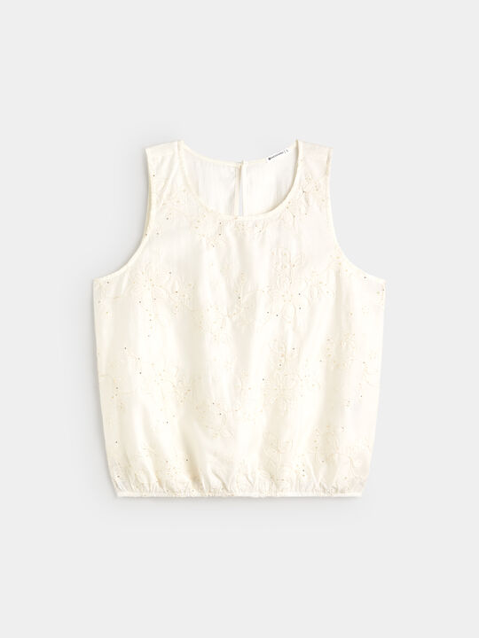 TOP BORDADO LENTEJUELAS Blanco Hueso image number null