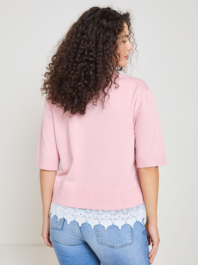 JERSEY BAJO ENCAJE Rosa Colorete