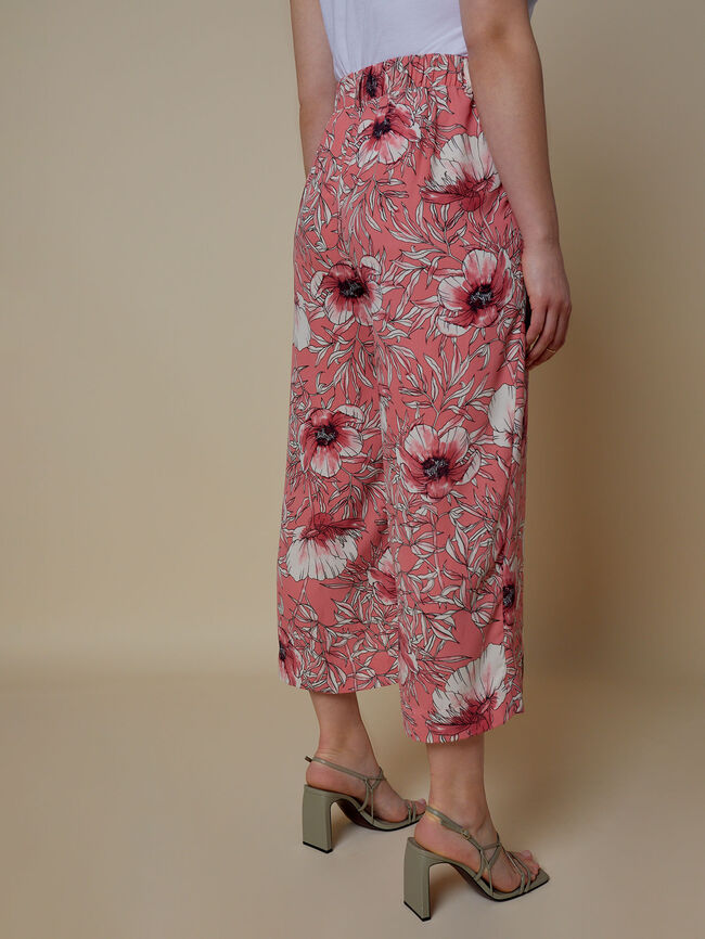Pantalón satén estampado Estampado 1
