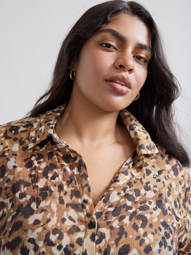 CAMISA FLUIDA ESTAMPADA Negro