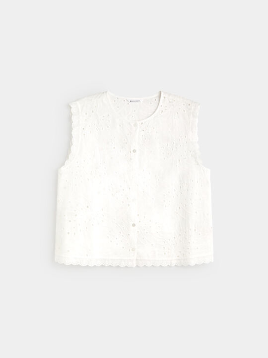 BLUSA DETALLE ENCAJES Blanco Optico image number null