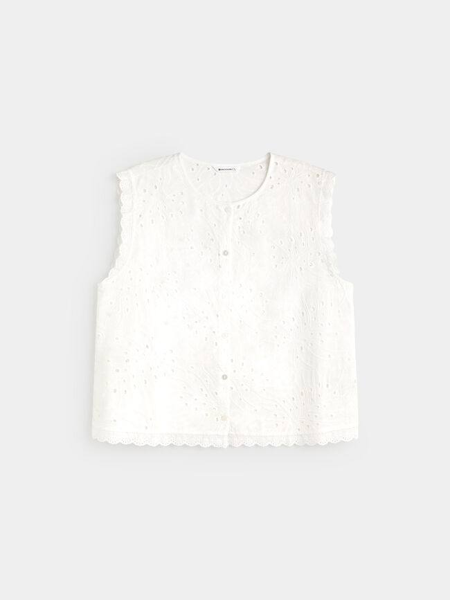 BLUSA DETALLE ENCAJES Blanco Optico