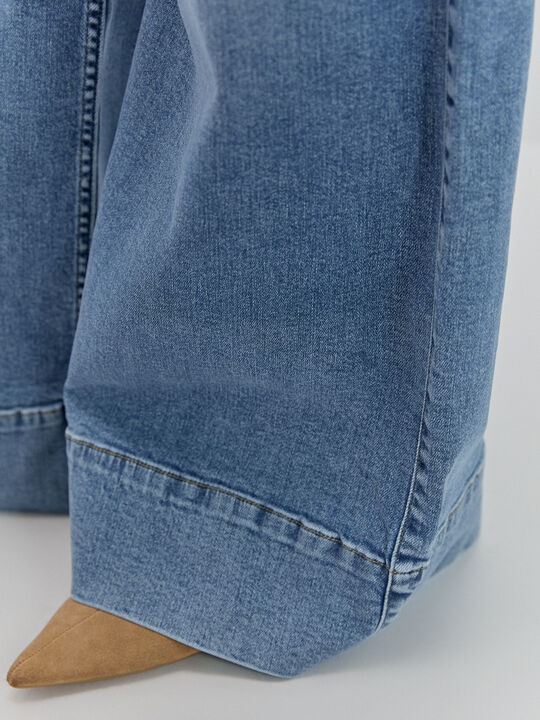 SUPER WIDE LEG TRENZA Mid blue image number null