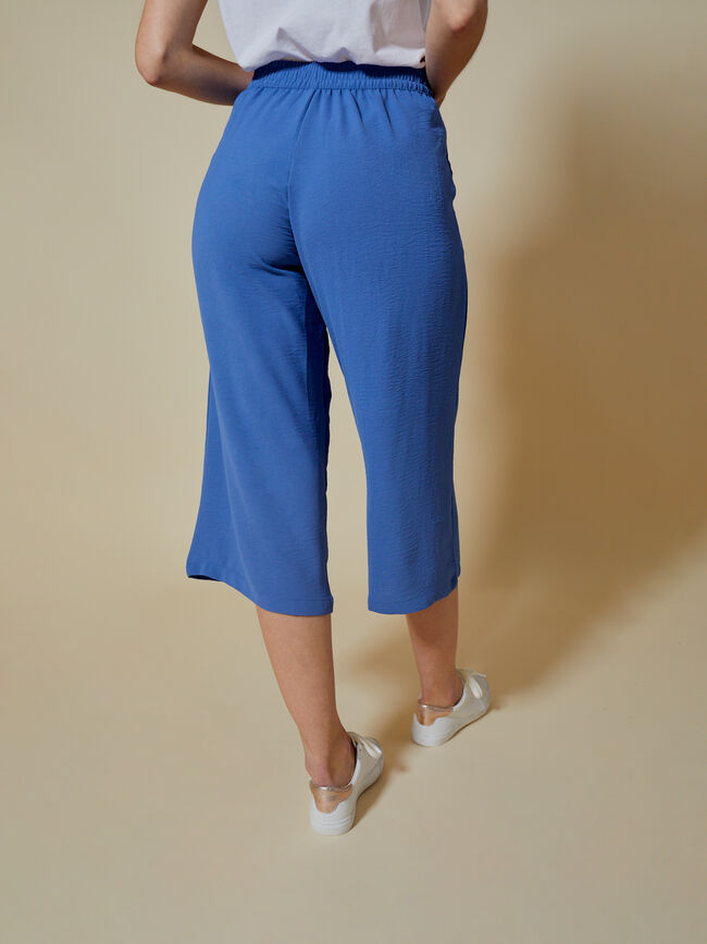 Pantalón culotte fluido Azul Ceruleo
