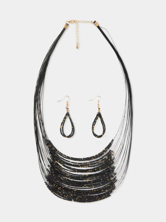 PACK COLLAR PENDIENTES Negro image number null
