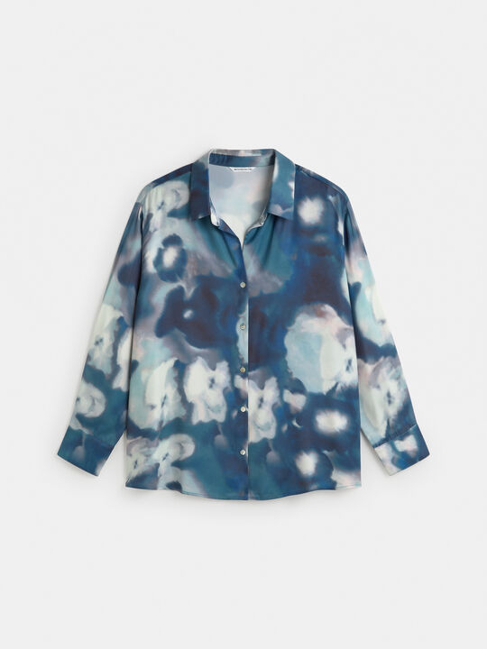 CAMISA SATINADA Azul Medio image number null