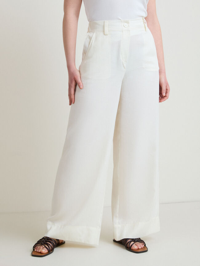 PANTALON FLUIDO CINTURILLA Crudo