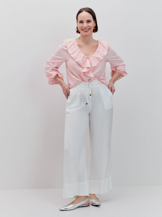 PANTAL&Oacute;N DETALLE BAJO Blanco Hueso image number null