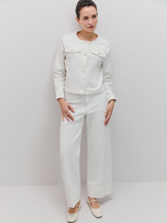 CHAQUERTA BORDADA Blanco Hueso image number null